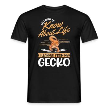 Gecko Geschenk Leopardgecko - Männer T-Shirt - Schwarz - Vorne - AI Model Male 178 light (178cm)