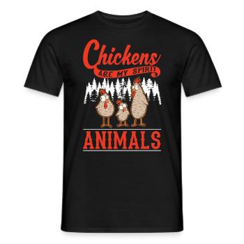 Hühner Spirit Animal Chicken Hühnchen - Men's T-Shirt - black - Front - AI Model Male 178 light (178cm)