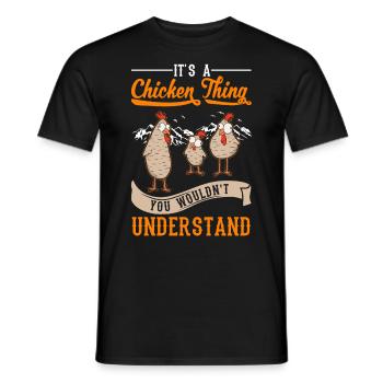Chickens Ding Farmer Farmer Chicken - Men's T-Shirt - black - Front - AI Model Male 178 light (178cm)