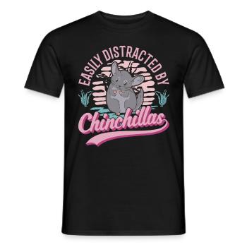 Easily distracted by Chinchillas - Männer T-Shirt - Schwarz - Vorne - AI Model Male 178 light (178cm)