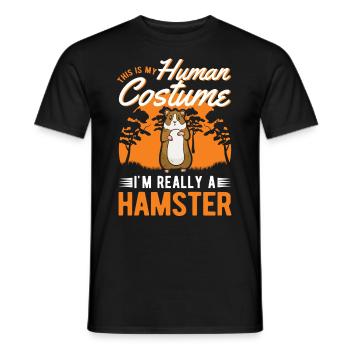 Hamster Kostüm Hamsterrad Goldhamster - Männer T-Shirt - Schwarz - Vorne - AI Model Male 178 light (178cm)