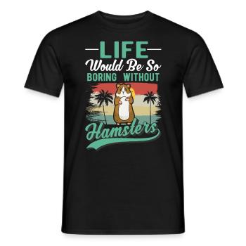 Hamster Propriétaire Hamster doré Hamster - T-shirt homme - noir - Devant - AI Model Male 178 light (178cm)