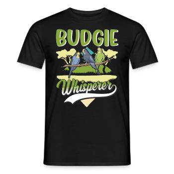 Budgie Whisperer Welli Parakeet - Men's T-Shirt - black - Front - AI Model Male 178 light (178cm)