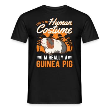 Costume de cochon d’Inde Halloween - T-shirt homme - noir - Devant - AI Model Male 178 light (178cm)