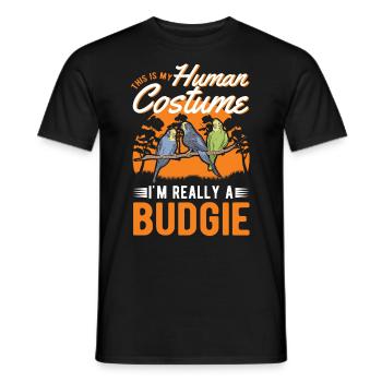 Budgie Costume Welli Halloween Parakeet - Men's T-Shirt - black - Front - AI Model Male 178 light (178cm)