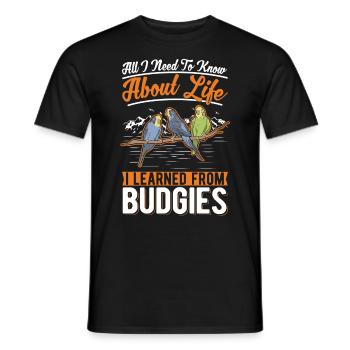 Budgie Welli Parakeet - Men's T-Shirt - black - Front - AI Model Male 178 light (178cm)