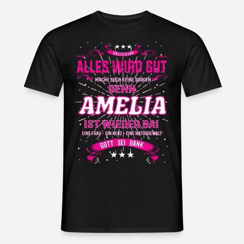 Amelia Design, alles wird gut - Männer T-Shirt - Schwarz