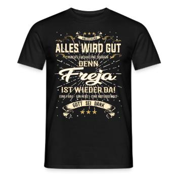 Freja Design, alles wird gut - Männer T-Shirt - Schwarz - Vorne - AI Model Male 178 light (178cm)