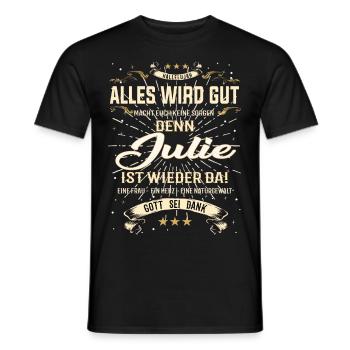 Julie Design, alles wird gut - Männer T-Shirt - Schwarz - Vorne - AI Model Male 178 light (178cm)