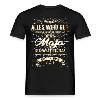Maja Design, alles wird gut - Männer T-Shirt - Schwarz - Vorne - AI Model Male 178 light (178cm)