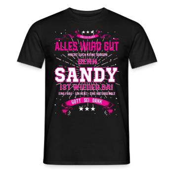Sandy Design, alles wird gut - Männer T-Shirt - Schwarz - Vorne - AI Model Male 178 light (178cm)