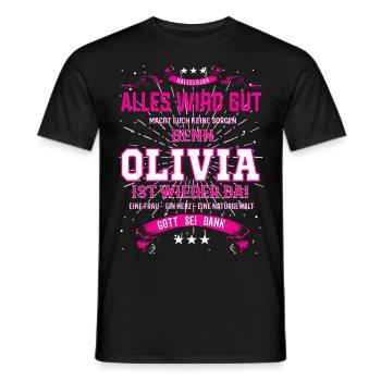 Olivia Design, alles wird gut - Männer T-Shirt - Schwarz - Vorne - AI Model Male 178 light (178cm)