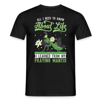 Gottesanbeterin Mantis Fangschrecke - Männer T-Shirt - Schwarz - Vorne - AI Model Male 178 light (178cm)