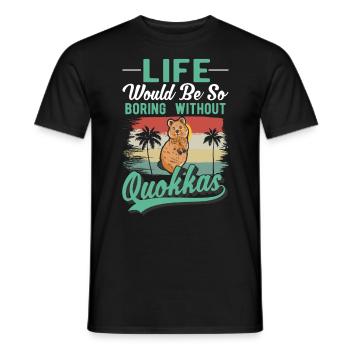 Quokka Gift Kangourou à queue courte - T-shirt homme - noir - Devant - AI Model Male 178 light (178cm)