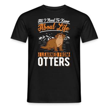 Loutre Loutre Loutre Loutre de mer - T-shirt homme - noir - Devant - AI Model Male 178 light (178cm)