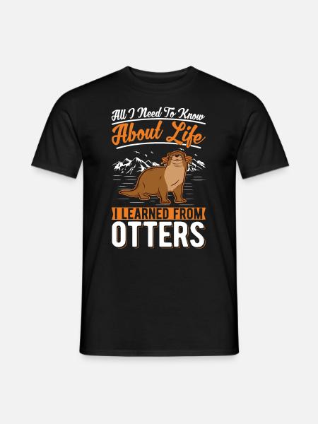 Otter Fischotter Seeotter - Männer T-Shirt - Schwarz