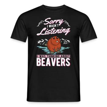 Beaver Beaver Dam Gift Beaver - Men's T-Shirt - black - Front - AI Model Male 178 light (178cm)