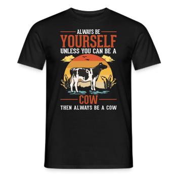Koe Gift Boer Veefokker Koeien - Heren T-shirt - zwart - Voor - AI Model Male 178 light (178cm)
