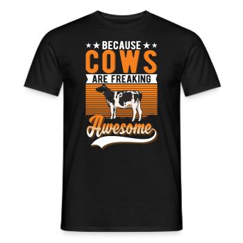 Koe veefokker boer boer koeien - Heren T-shirt - zwart - Voor - AI Model Male 178 light (178cm)