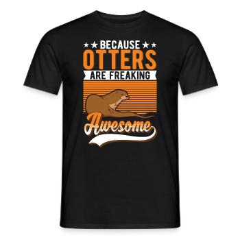 Loutre Cadeau Loutre Loutre Loutre Loutre de mer - T-shirt homme - noir - Devant - AI Model Male 178 light (178cm)
