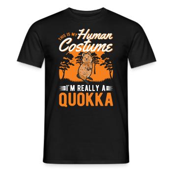 Quokka Halloween Kangourou à queue courte - T-shirt homme - noir - Devant - AI Model Male 178 light (178cm)