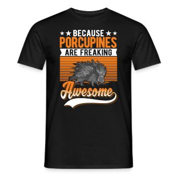Porcupine Gift Porcupine - Men's T-Shirt - black - Front - AI Model Male 178 light (178cm)