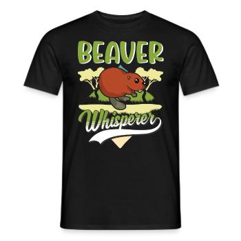 Beaver Whispering Beaver Dam - Men's T-Shirt - black - Front - AI Model Male 178 light (178cm)