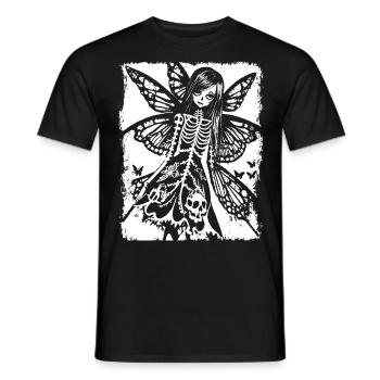 Fairycore Aesthetics Skeleton Fairy Goth Gothic G - Men's T-Shirt - black - Front - AI Model Male 178 light (178cm)