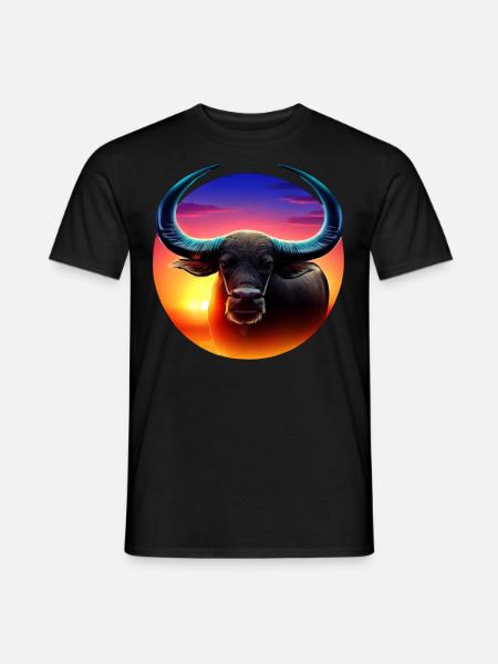 Buffle d’eau au coucher du soleil - T-shirt homme - noir