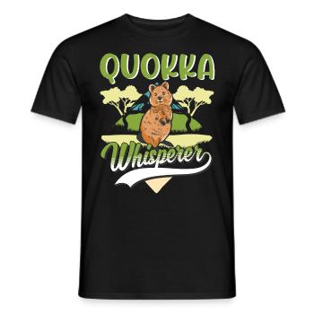 Quokka Whisperer Kangourou à queue courte - T-shirt homme - noir - Devant - AI Model Male 178 light (178cm)