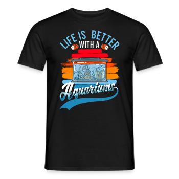 La vie est meilleure avec un aquarium - T-shirt homme - noir - Devant - AI Model Male 178 light (178cm)