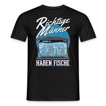 Richtige Männer haben Fische Aquarium Aquaristik - Männer T-Shirt - Schwarz - Vorne - AI Model Male 178 light (178cm)