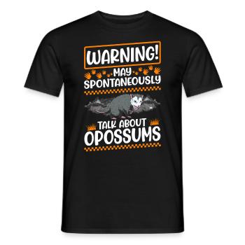 Avertissement Opossum Possum Marsupial - T-shirt homme - noir - Devant - AI Model Male 178 light (178cm)