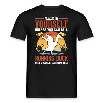Indian Runner Duck Gift Running Duck - Men's T-Shirt - black - Front - AI Model Male 178 light (178cm)