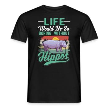 Hippo Cadeau Hippo Hippo Hippo - T-shirt homme - noir - Devant - AI Model Male 178 light (178cm)