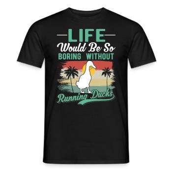 Indian Running Duck Gift Running Duck - Men's T-Shirt - black - Front - AI Model Male 178 light (178cm)