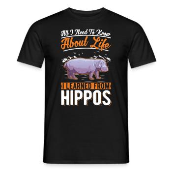 Hippopotame cadeau hippopotame - T-shirt homme - noir - Devant - AI Model Male 178 light (178cm)