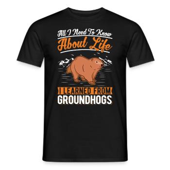 Murmeltier Groundhog Waldmurmeltier - Männer T-Shirt - Schwarz - Vorne - AI Model Male 178 light (178cm)