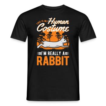 Rabbit Costume Bunny Rabbit Rabbit - Men's T-Shirt - black - Front - AI Model Male 178 light (178cm)