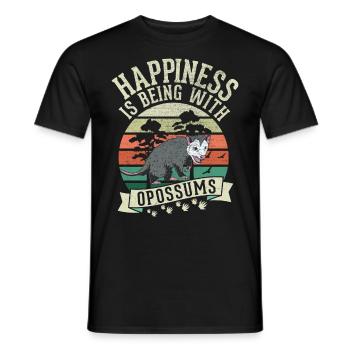 Opossum Lucky Marsupial Possum - T-shirt homme - noir - Devant - AI Model Male 178 light (178cm)