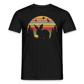 Lapin Rétro Lapin Lapin Vintage - T-shirt homme - noir - Devant - AI Model Male 178 light (178cm)
