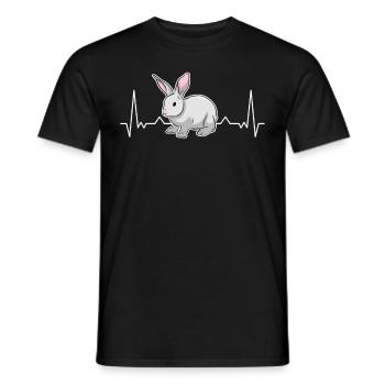 Rabbit Heartbeat Rabbit - Men's T-Shirt - black - Front - AI Model Male 178 light (178cm)
