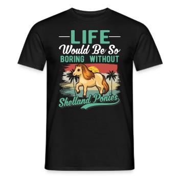 Shetland Pony Gift Shetty - Men's T-Shirt - black - Front - AI Model Male 178 light (178cm)