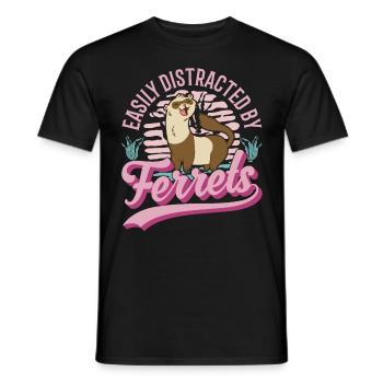 Facilement distrait par le furet de furet - T-shirt homme - noir - Devant - AI Model Male 178 light (178cm)