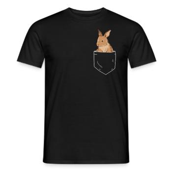 Kaninchen in Brusttasche Hase - Männer T-Shirt - Schwarz - Vorne - AI Model Male 178 light (178cm)
