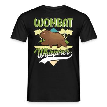 Wombat Flüsterer - Männer T-Shirt - Schwarz - Vorne - AI Model Male 178 light (178cm)
