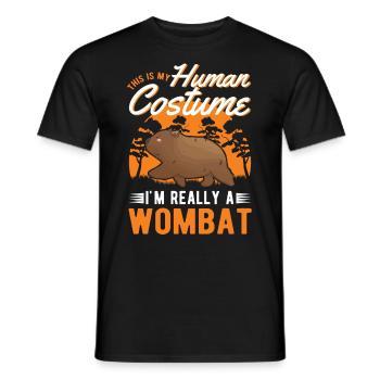 Wombat Human Costume Halloween - Männer T-Shirt - Schwarz - Vorne - AI Model Male 178 light (178cm)