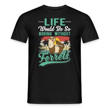 Ferret Lover Ferret Gift - Men's T-Shirt - black - Front - AI Model Male 178 light (178cm)