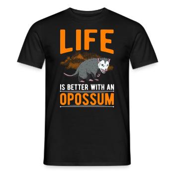 La vie est meilleure avec un opossum - T-shirt homme - noir - Devant - AI Model Male 178 light (178cm)
