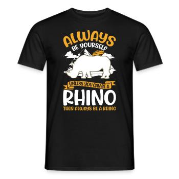 Rhinocéros Rhinocéros Rhinocéros - T-shirt homme - noir - Devant - AI Model Male 178 light (178cm)